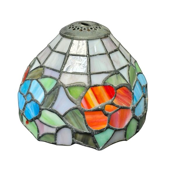 Vintage Mosaic Stained Glass Tiffany Style Table Lamp Shade - Picture 10 of 10